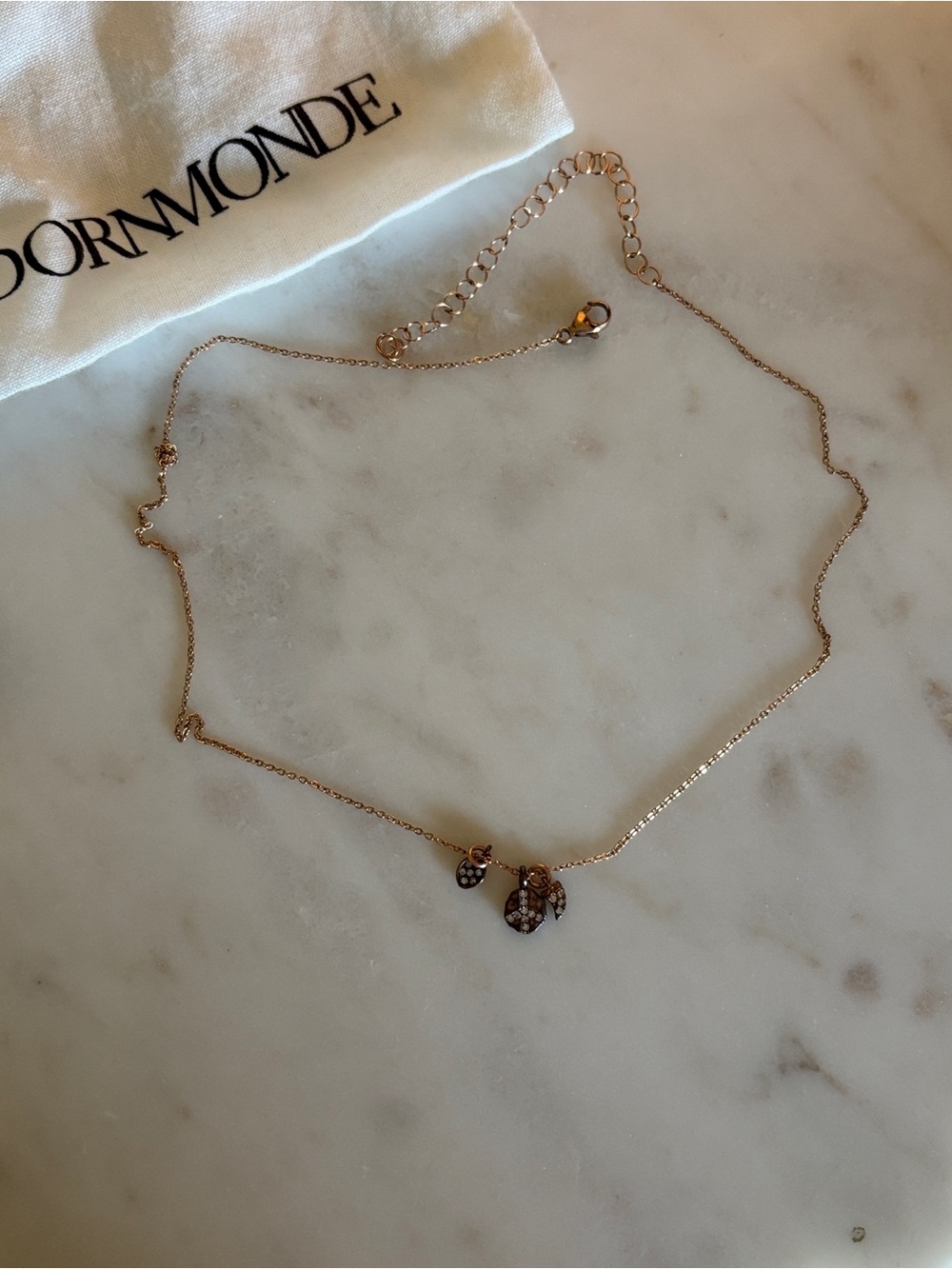 Adornmonde Rose Gold Charm Necklace